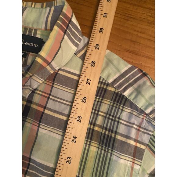 Ralph Lauren Classic Fit Mens Medium Button Up Short Sleeve Shirt Multicolored - Picture 4 of 9